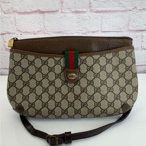 Gucci Monogram Canvas Web Sherry Line Vintage Ophidia Crossbody Bag